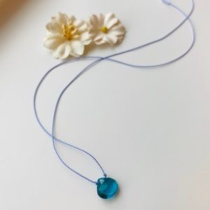 Peacock Quartz Teardrop Necklace